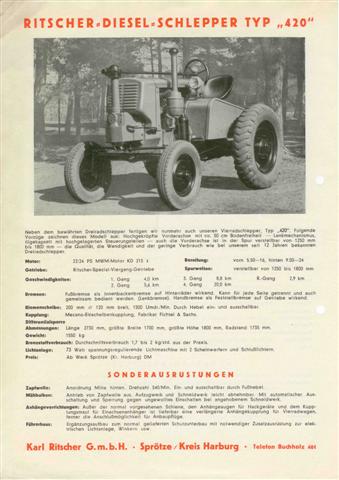 Ritscher 420 Originalprospekt