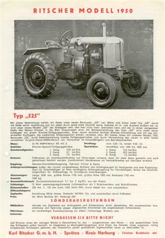 Original Prospekt Ritscher 525