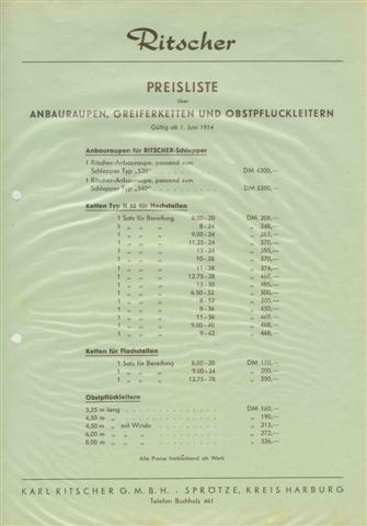 Greiferketten Preisliste