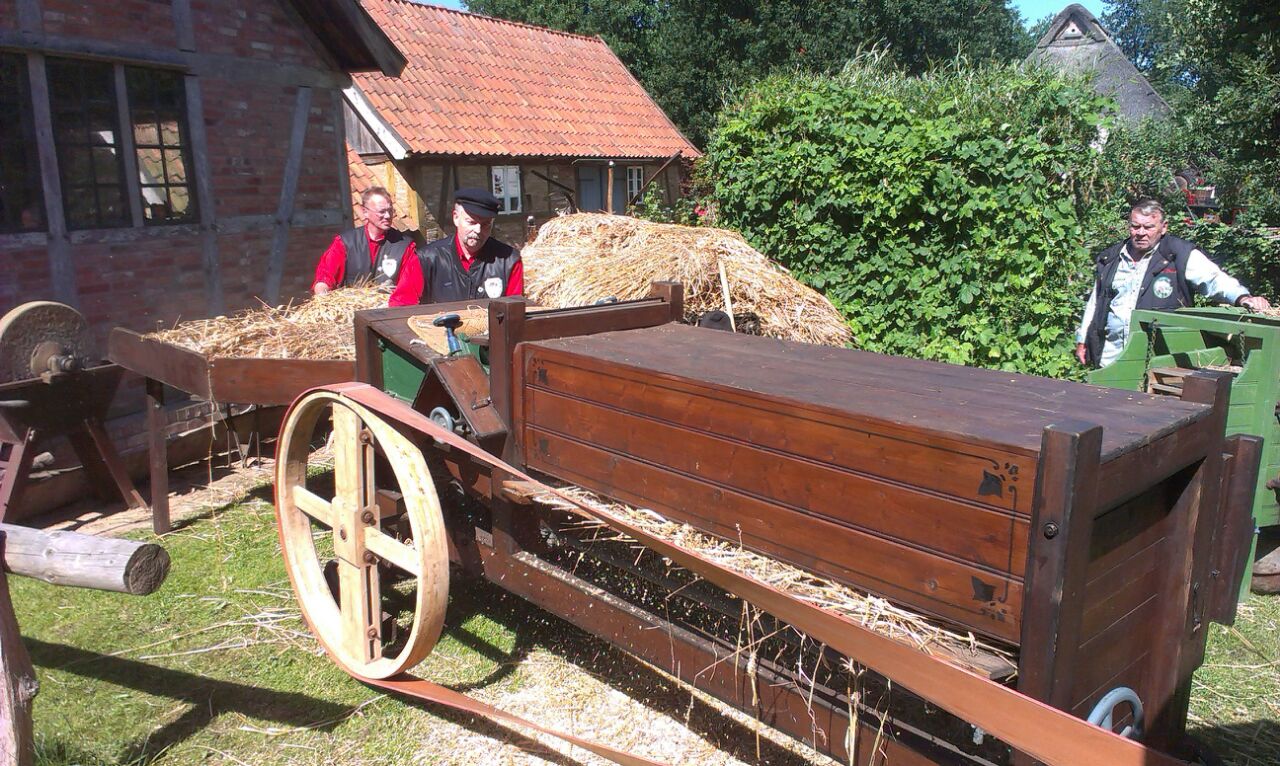 Klein Meckelsen bei der Getreideernte